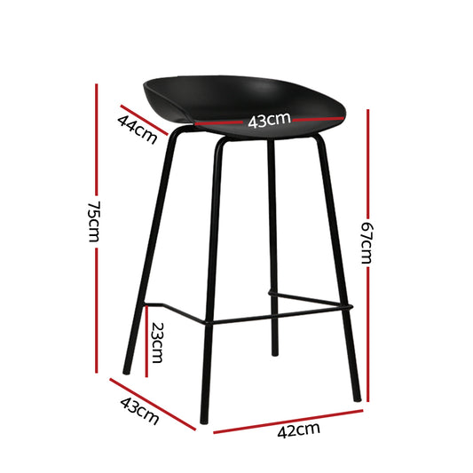4x Bar Stools Kitchen Counter Stools Metal