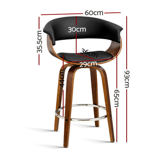 Bar Stools Swivel PU Seat Wooden