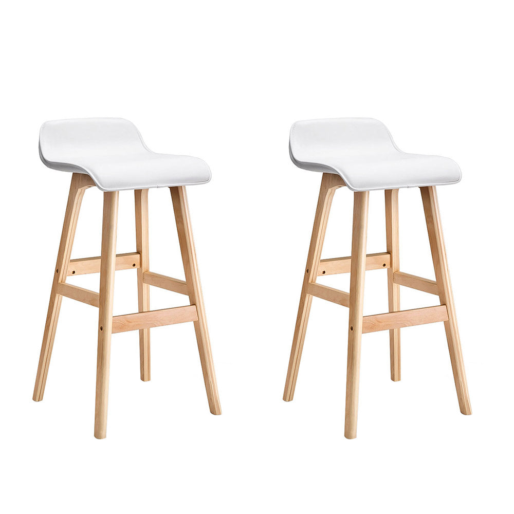 2x Bar Stools Wooden Stool White