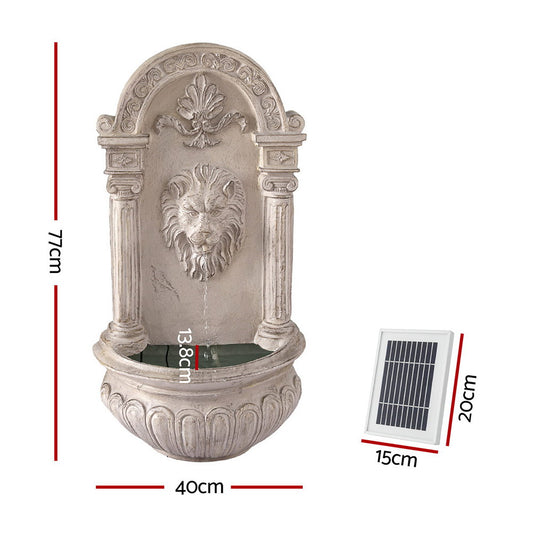 Solar Fountain Water Feature Wall Mount Garden Fountains 77CM Beige