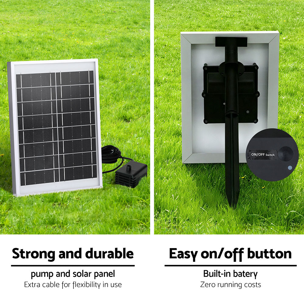 Gardeon Solar Fountain Water Feature Outdoor Indoor 4-Tier Square Cascading Beige