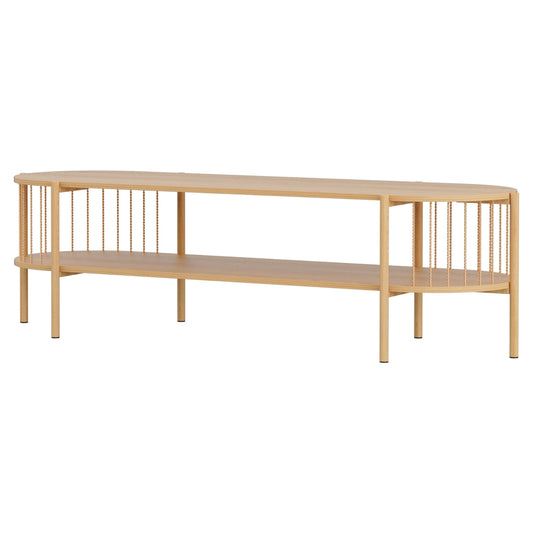 TV Unit Entertainment Unit Storage Shelf 148cm Pine