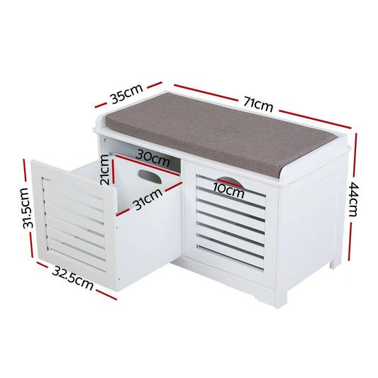 Shoe Rack Cabinet Bench White Caye