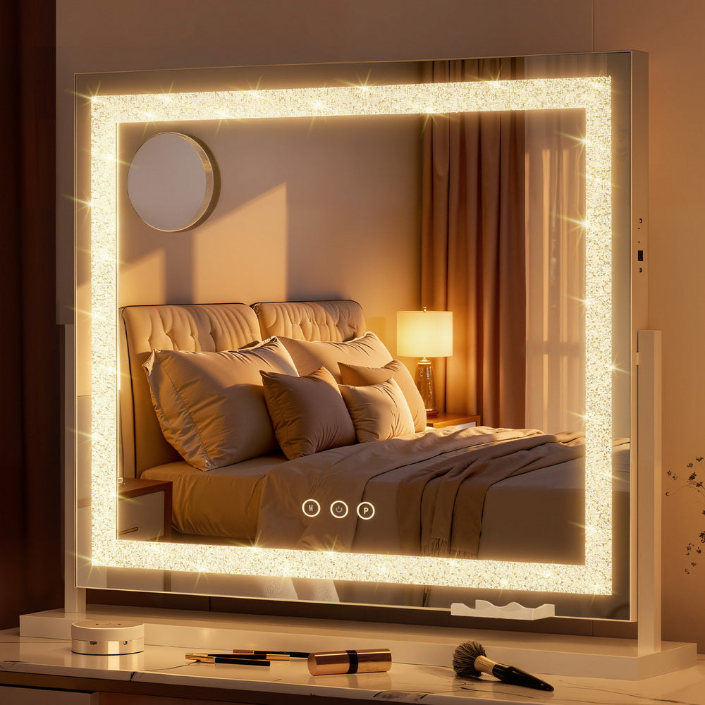 Embellir Makeup Mirror 60x50cm 360~ Rotatable Vanity Mirror with Lights Crystal LED