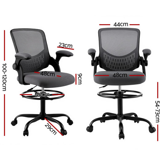 Office Chair Drafting Chairs Stool Computer Desk Studios Mesh Grey