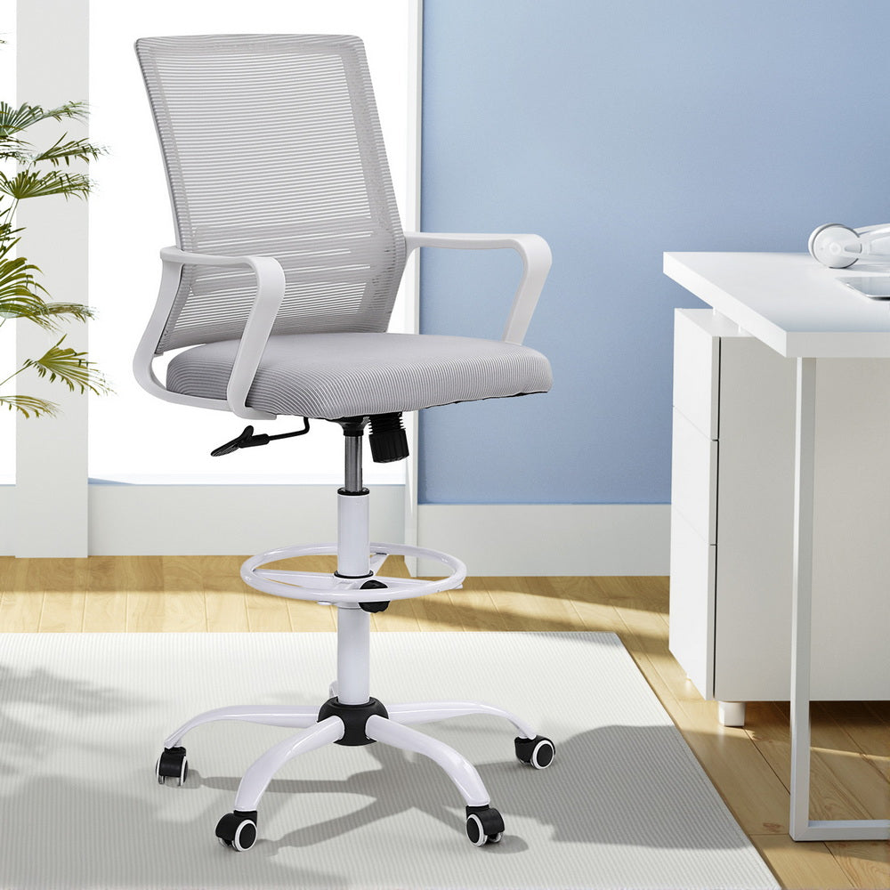 Office Chair Drafting Chairs Stool Computer Desk Studios Mesh White