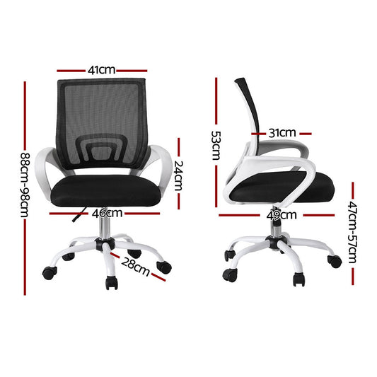 2x Office Chair Mesh Computer Gaming Desk Chairs Work Study Mid Back