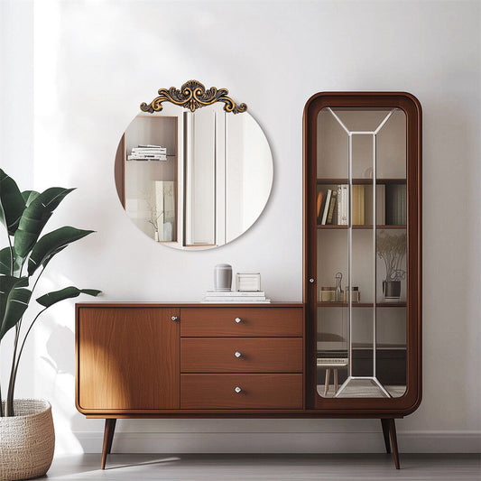 Baroque Antique Round Wall Mirror D�cor 60x64.5cm