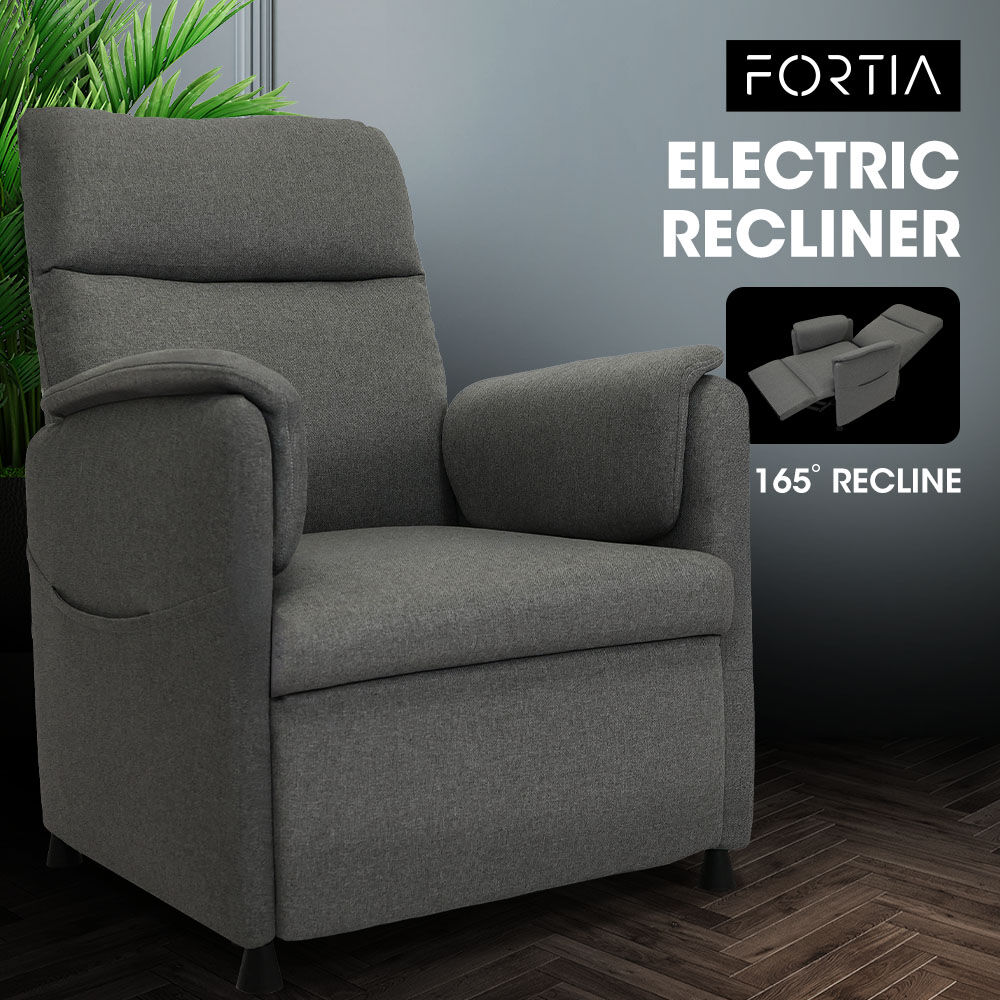 Electric Armchair Recliner, Single Fabric Chair, Grey