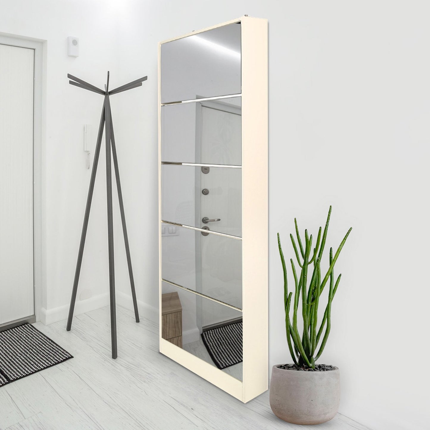 24 Pairs Shoe Cabinet Rack Storage Cupboard Organiser Shelf 5 Level Drawers