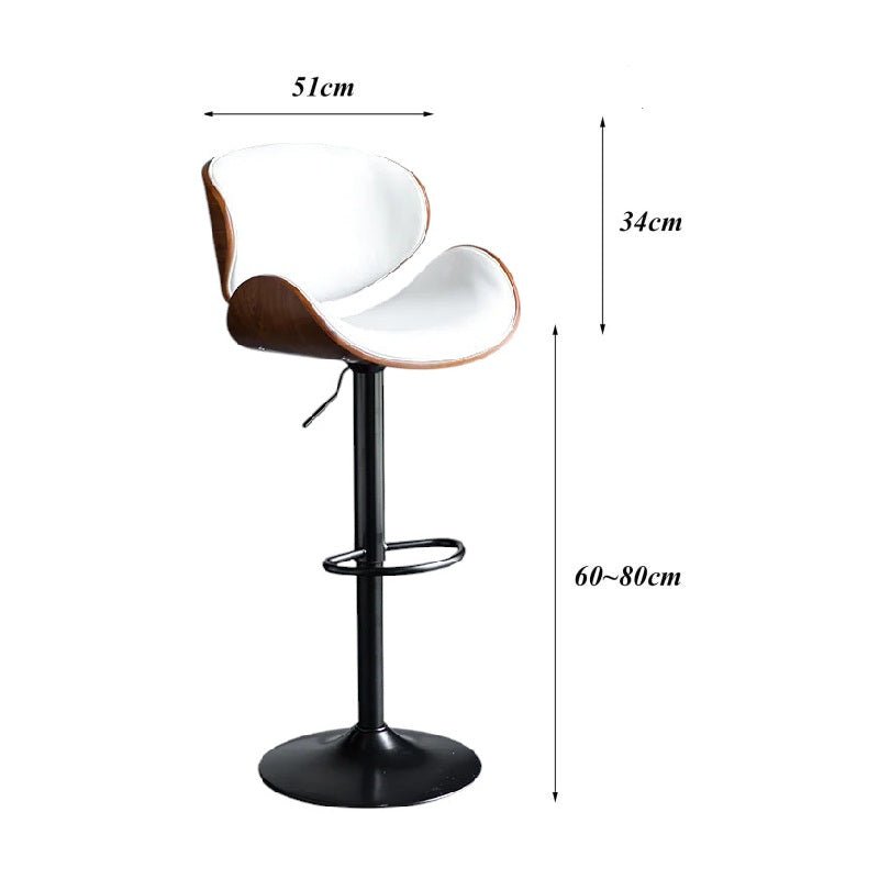 White Modern Bar Stools Swivel Bar Stool Chair Counter Height Barstool with 360 Degree Swivel Seat