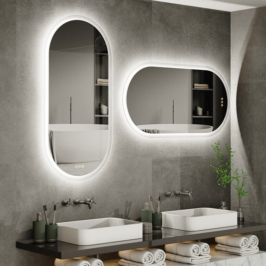 Interior Ave - 60 x 120cm Oval Frameless LED Bathroom Mirror