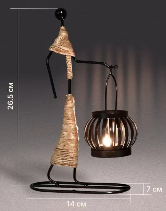 Creative Iron Girl Candle Holder for Nordic Restaurant Table Decorations and Bar Counter Accessories(Style A)
