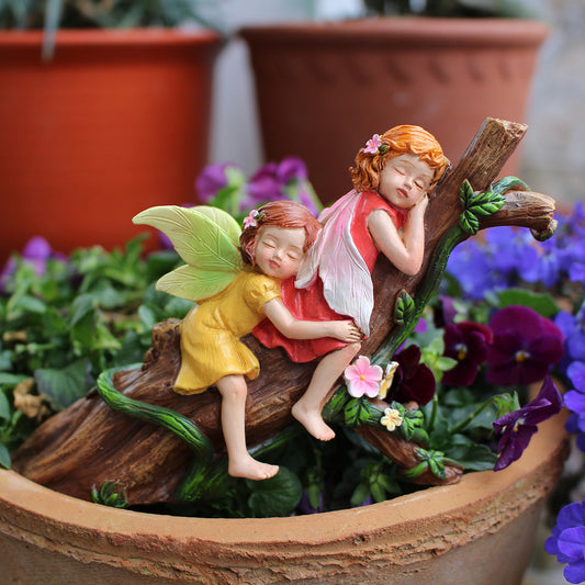Garden Flower Fairy Resin Craft Ornament - Angel Decoration Micro Landscape