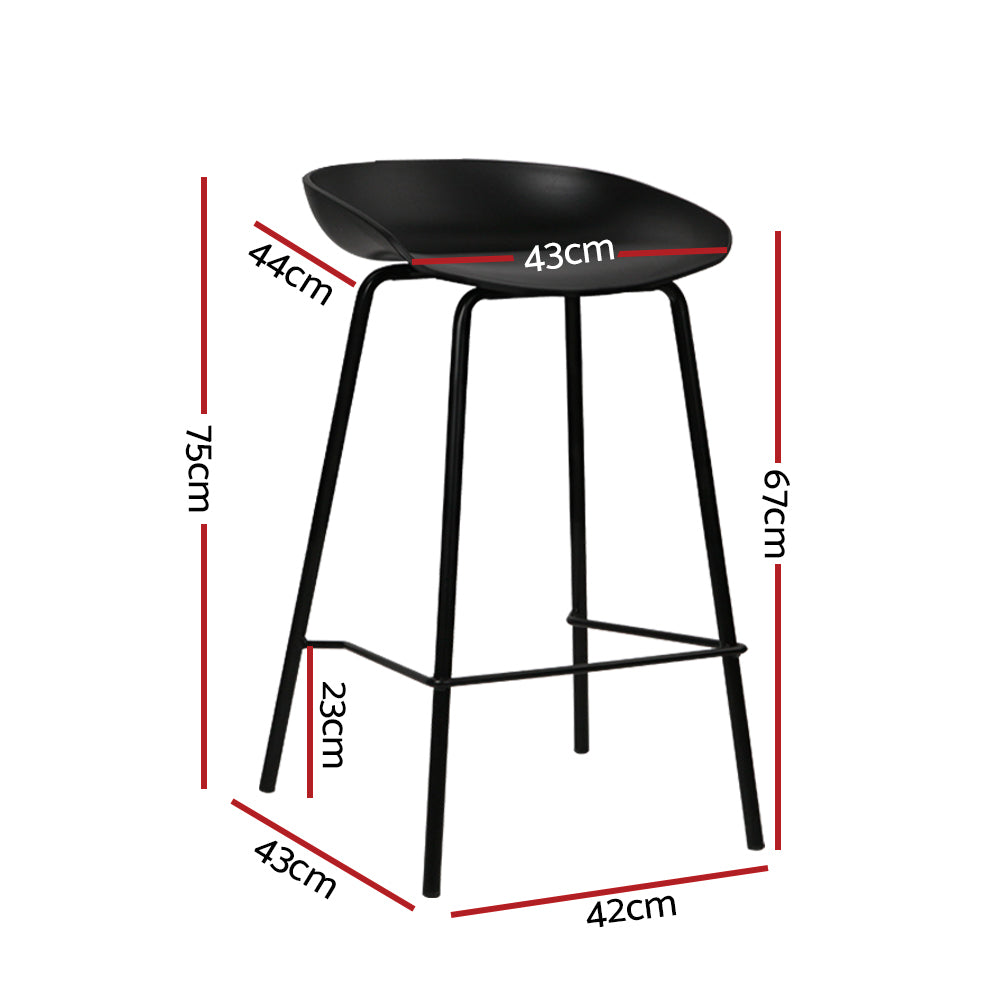 4x Bar Stools Kitchen Counter Stools Metal