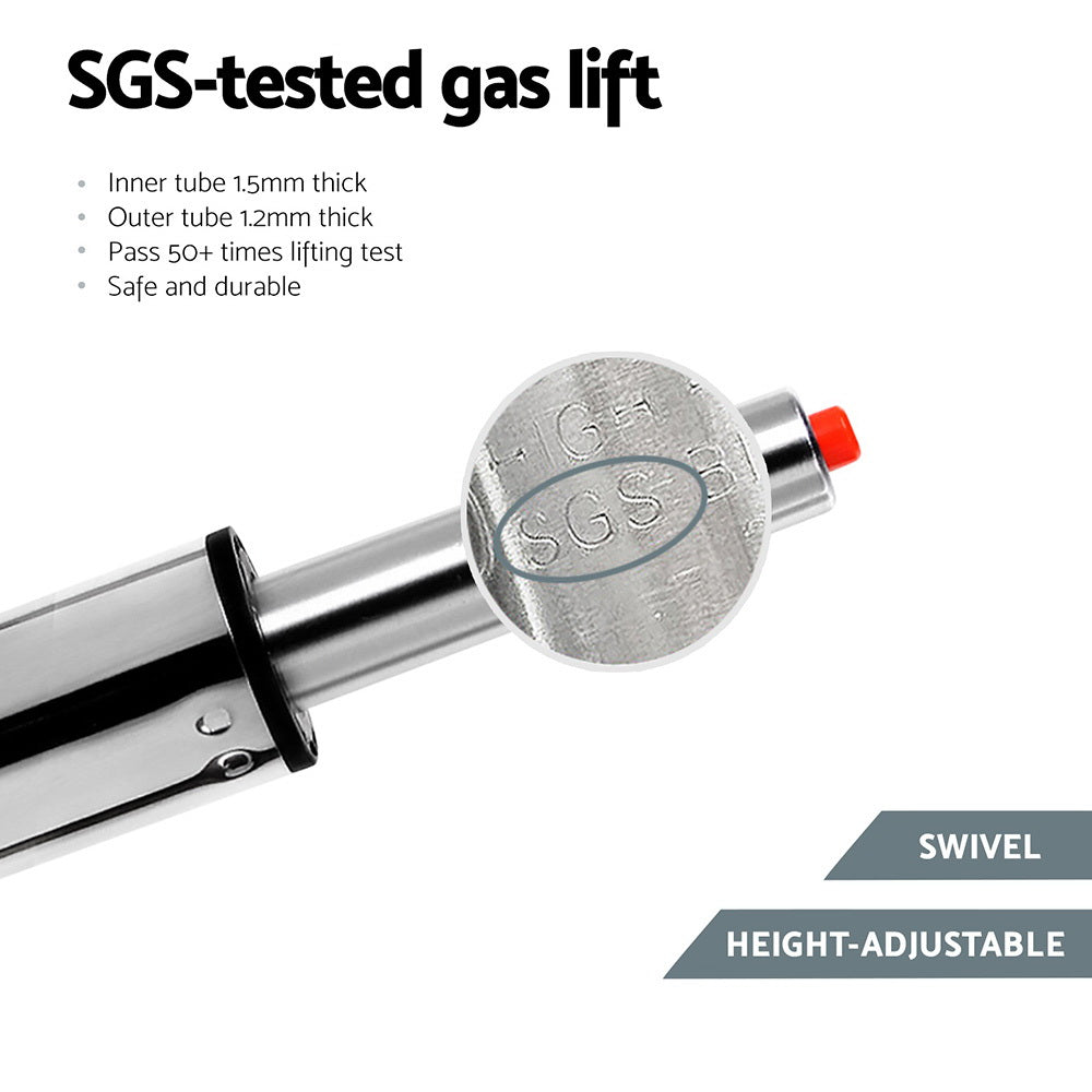 2x Leather Bar Stools Swivel Adjustable Gas Lift PU Counter Chairs Black