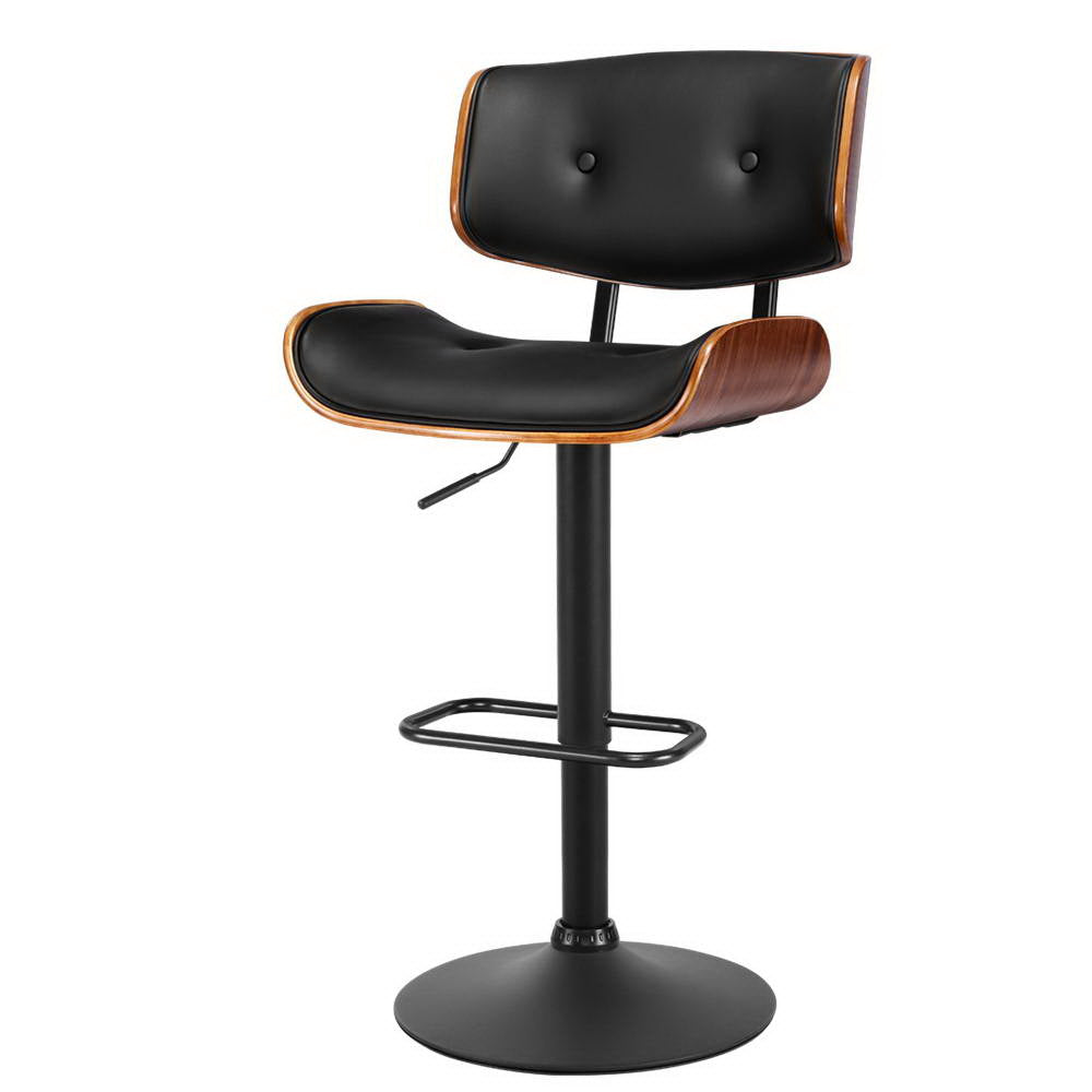 Bar Stools Gas Lift Leather All Black