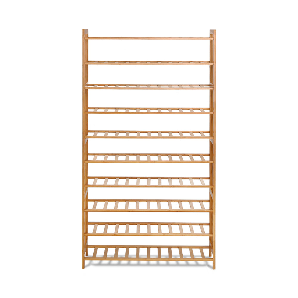 Shoe Rack Cabinet Bamboo 10-tier 50 Pairs