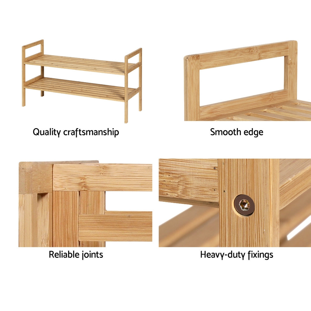 Shoe Rack Cabinet Bamboo Storage Organiser Pine