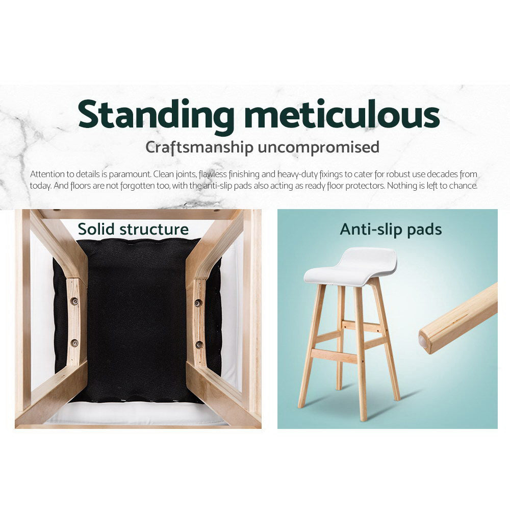 2x Bar Stools Wooden Stool White
