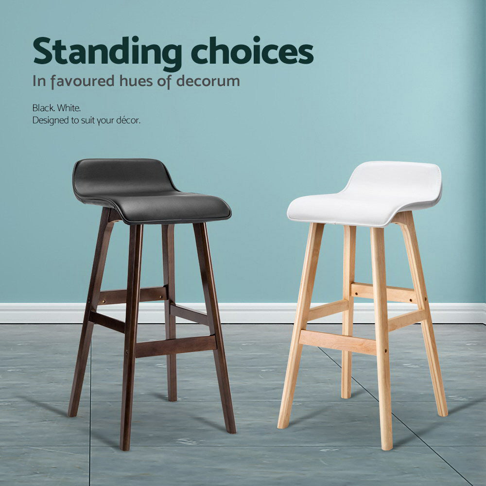 2x Bar Stools Wooden Stool White