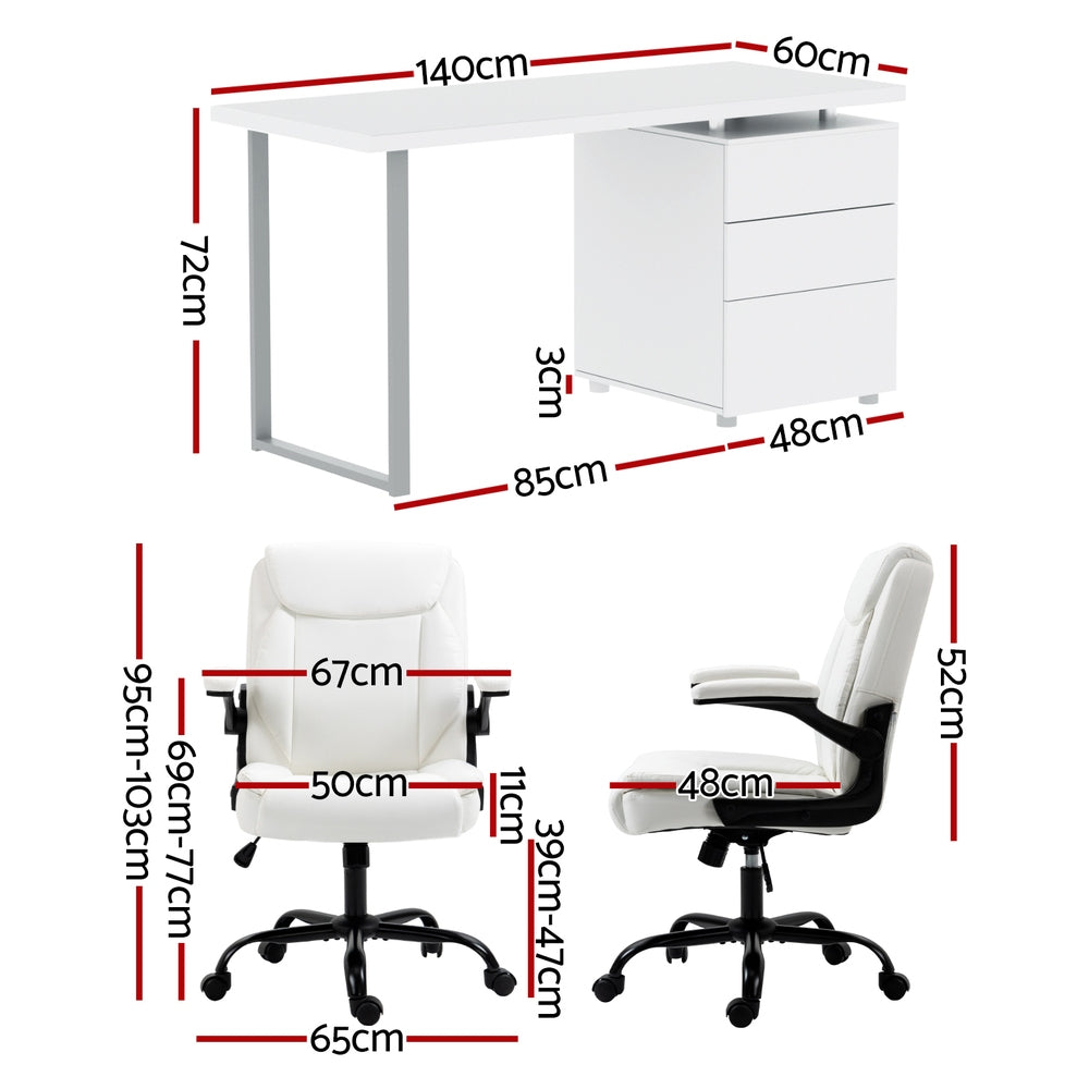 Computer Desk Executive Office Chairs Sets White