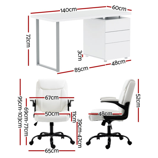 Computer Desk Executive Office Chairs Sets White