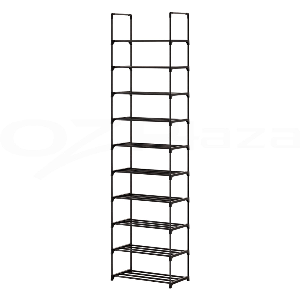 Shoe Rack DIY Stackable 10-tier Black Dunn