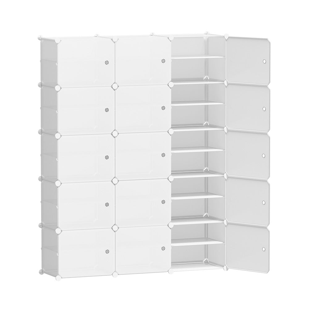 Shoe Rack Storage Cabinet DIY 15 Storage Cube Stackable White