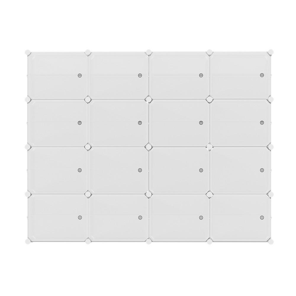 Shoe Rack DIY 16 Storage Cube Stackable White