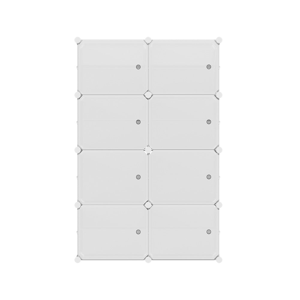 Shoe Box DIY Set of 8 Storage Cube Stackable White
