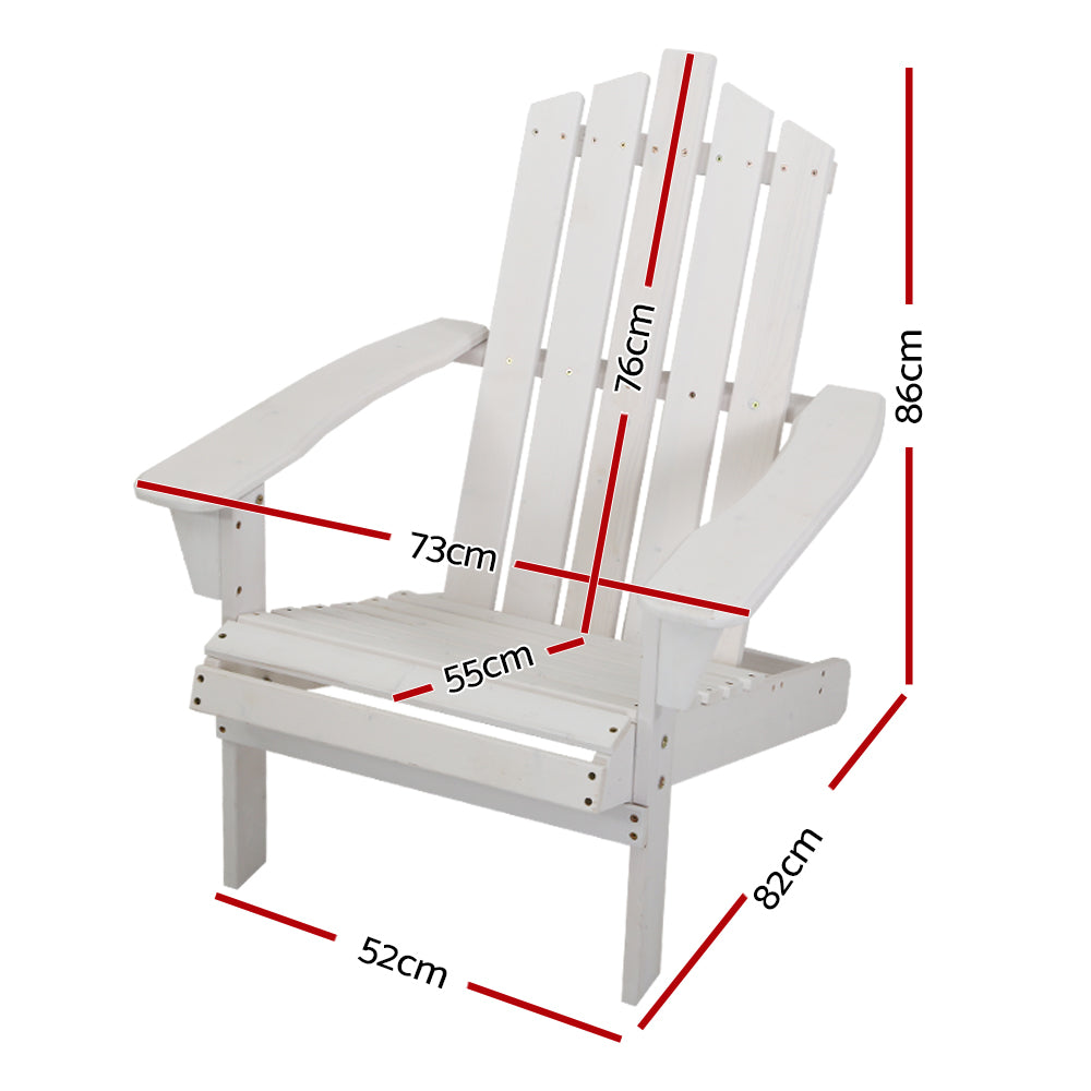 Outdoor Chairs Wooden Beach Chair Patio Furniture Garden White