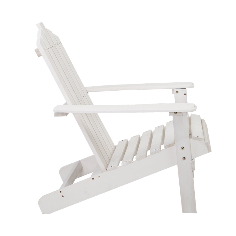 Outdoor Chairs Wooden Beach Chair Patio Furniture Garden White