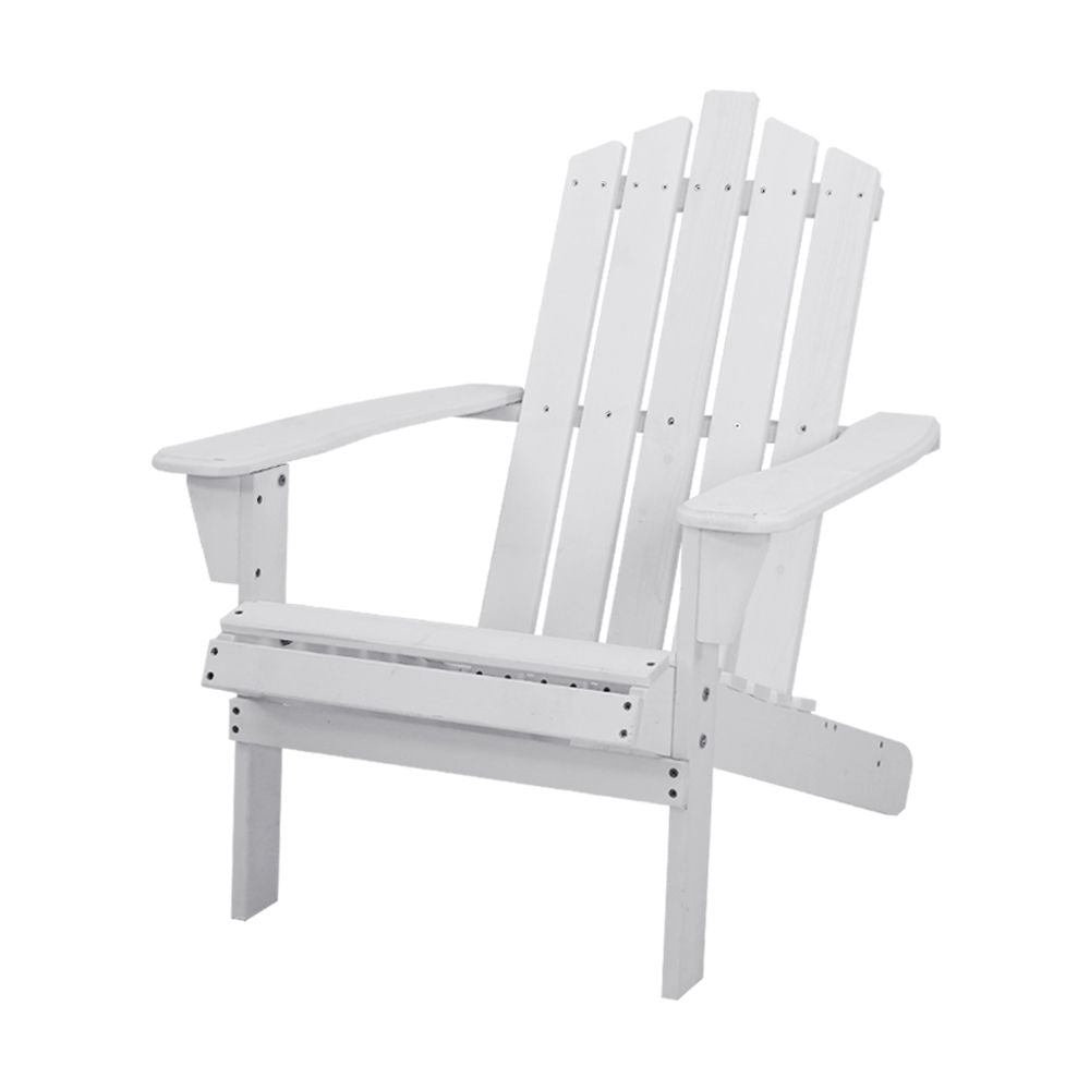 Outdoor Chairs Wooden Beach Chair Patio Furniture Garden White