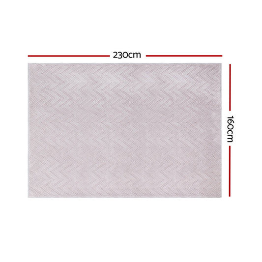 Artiss Rug 160x230cm Area Rug Washable Mat Large Carpet Microfiber Ripple