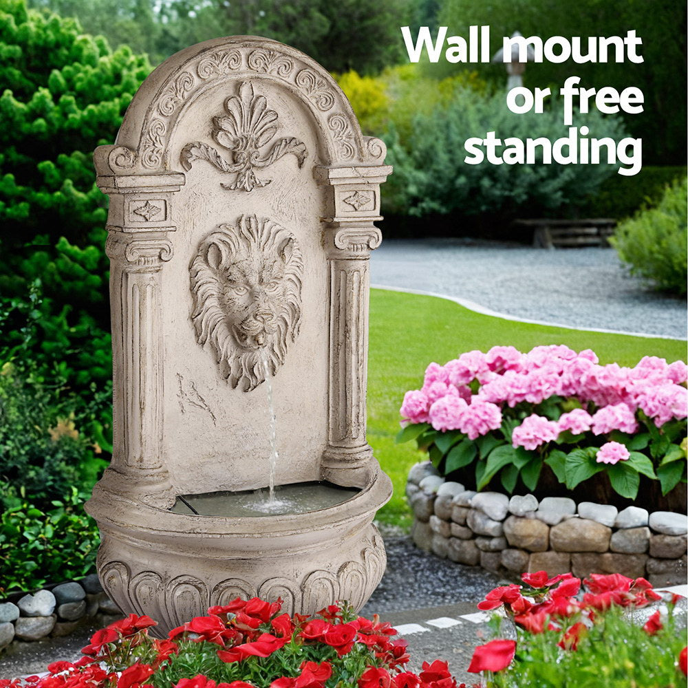 Solar Fountain Water Feature Wall Mount Garden Fountains 77CM Beige
