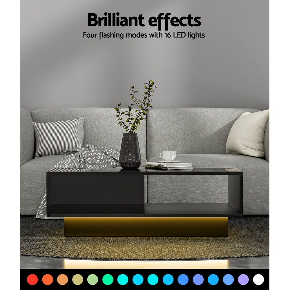 Coffee Table Led Lights Black