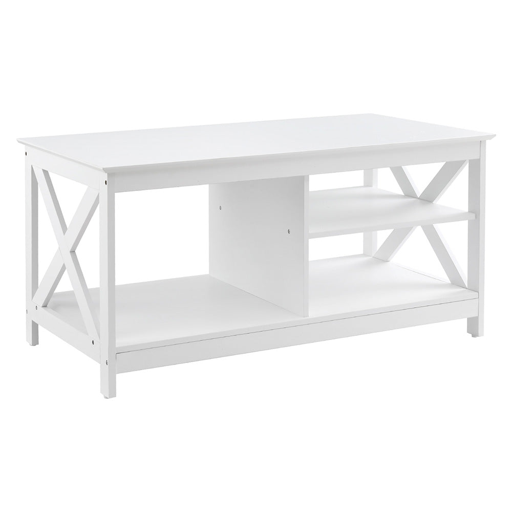 Coffee Table Storage Shelf White