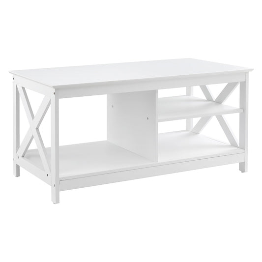 Coffee Table Storage Shelf White