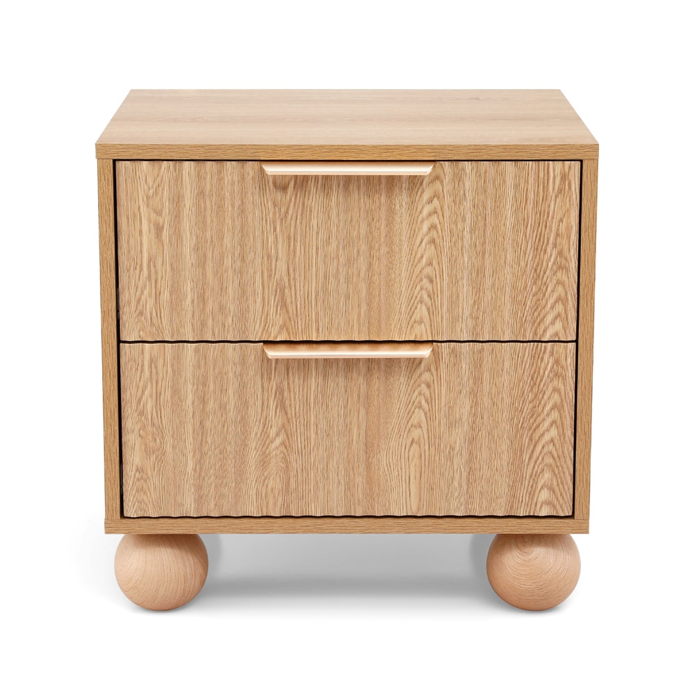 Bedside Table 2 Drawers Pine
