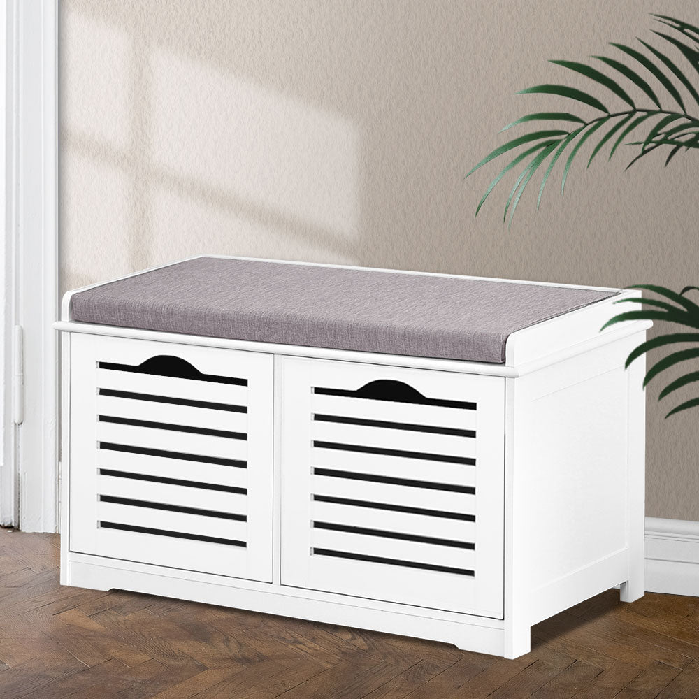 Shoe Rack Cabinet Bench White Caye