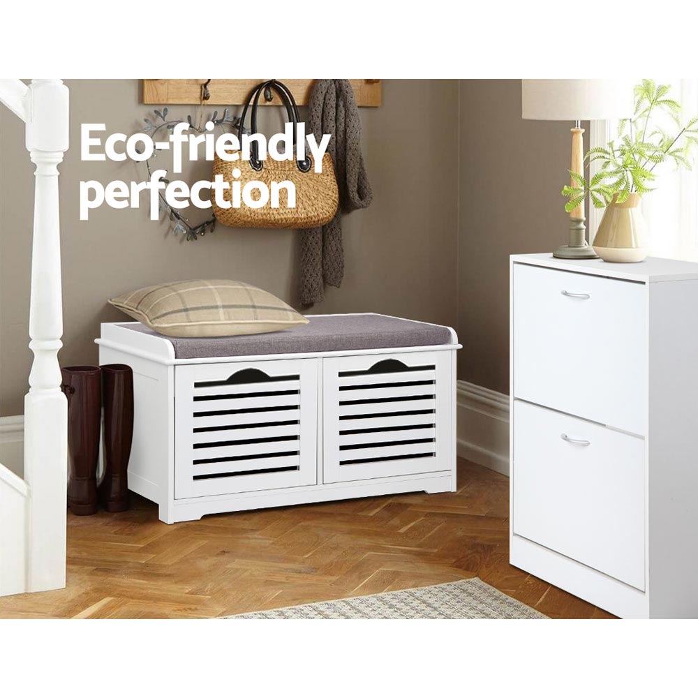Shoe Rack Cabinet Bench White Caye