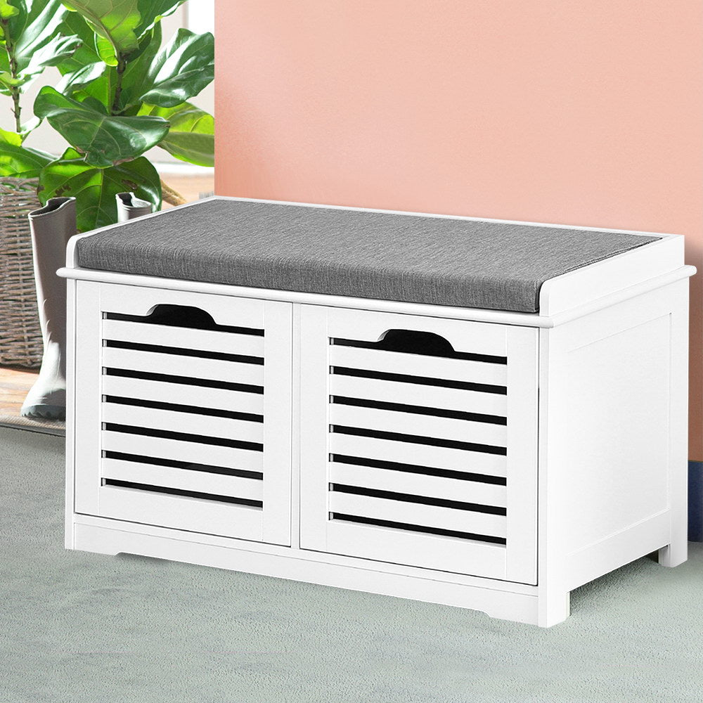 Shoe Rack Cabinet Bench White Caye