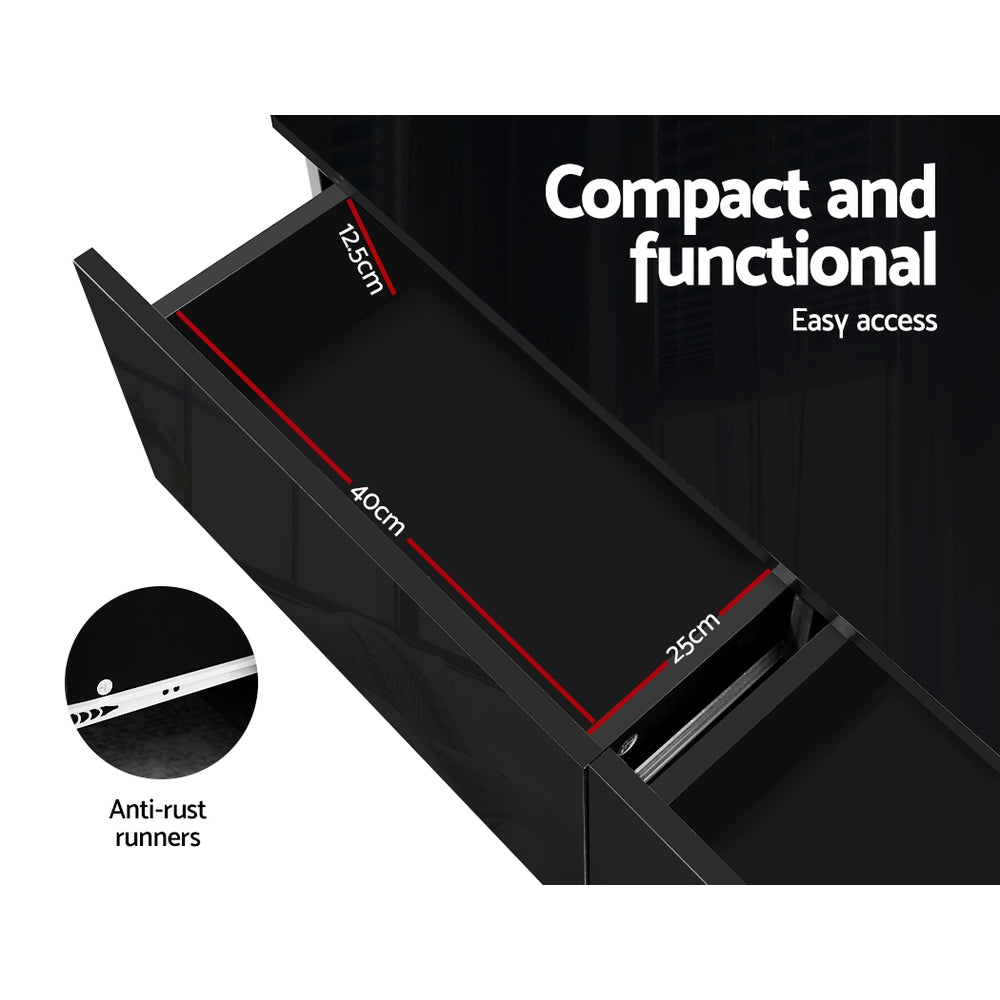 Coffee Table 4 Drawers Black Trevi