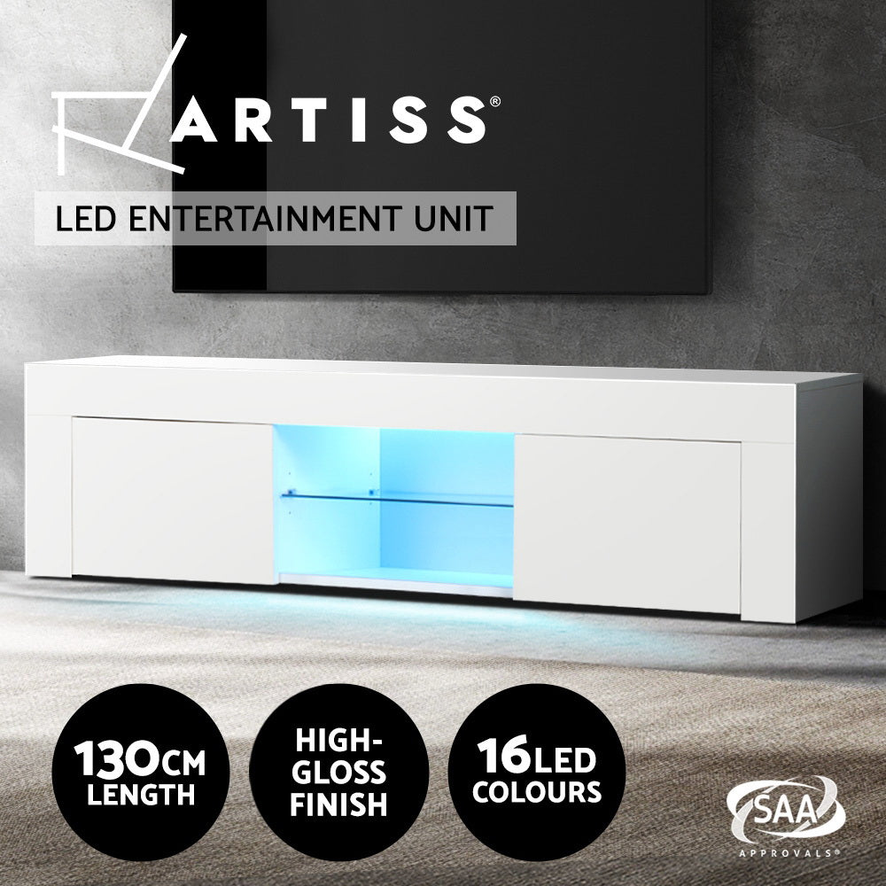 TV Cabinet LED 130cm White Angus