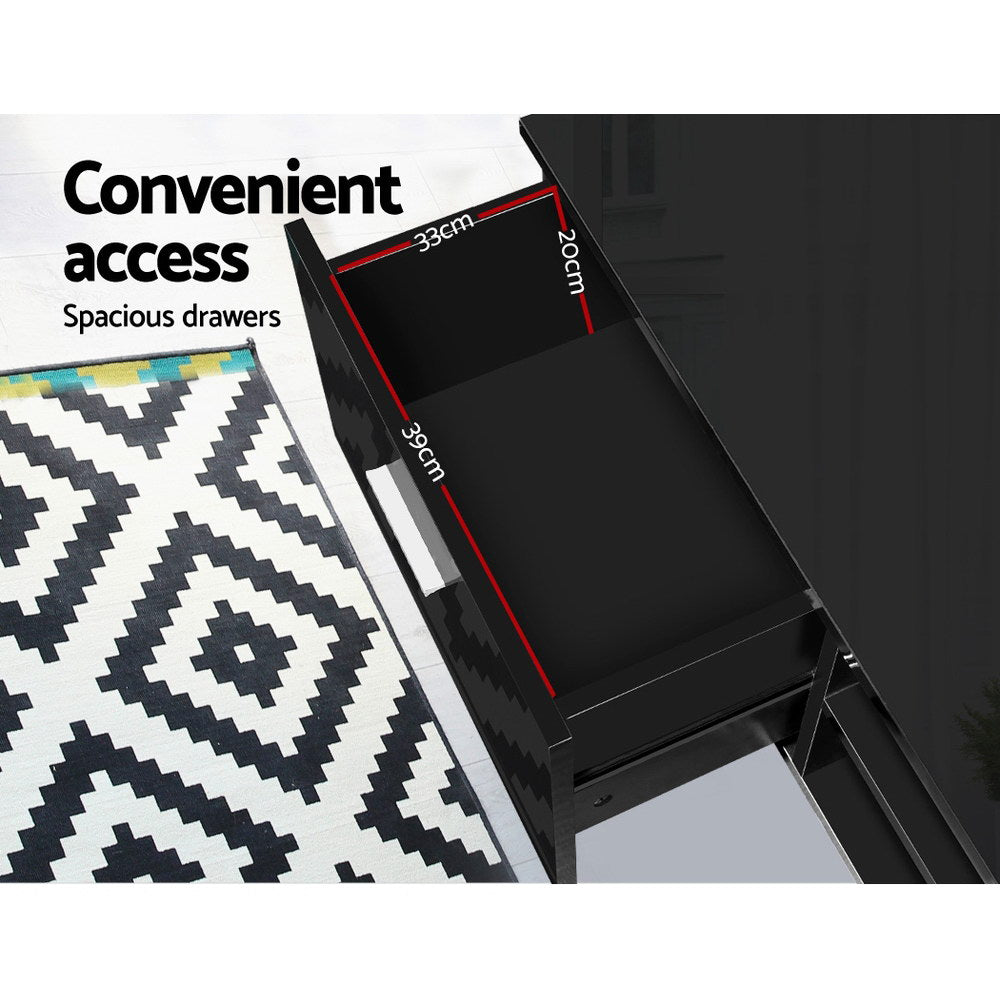 Entertainment Unit TV Cabinet 140cm Black Jim