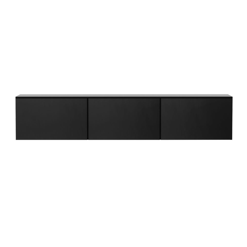 Entertainment Unit TV Cabinet High Glossy Black 3 Cabinets 200CM