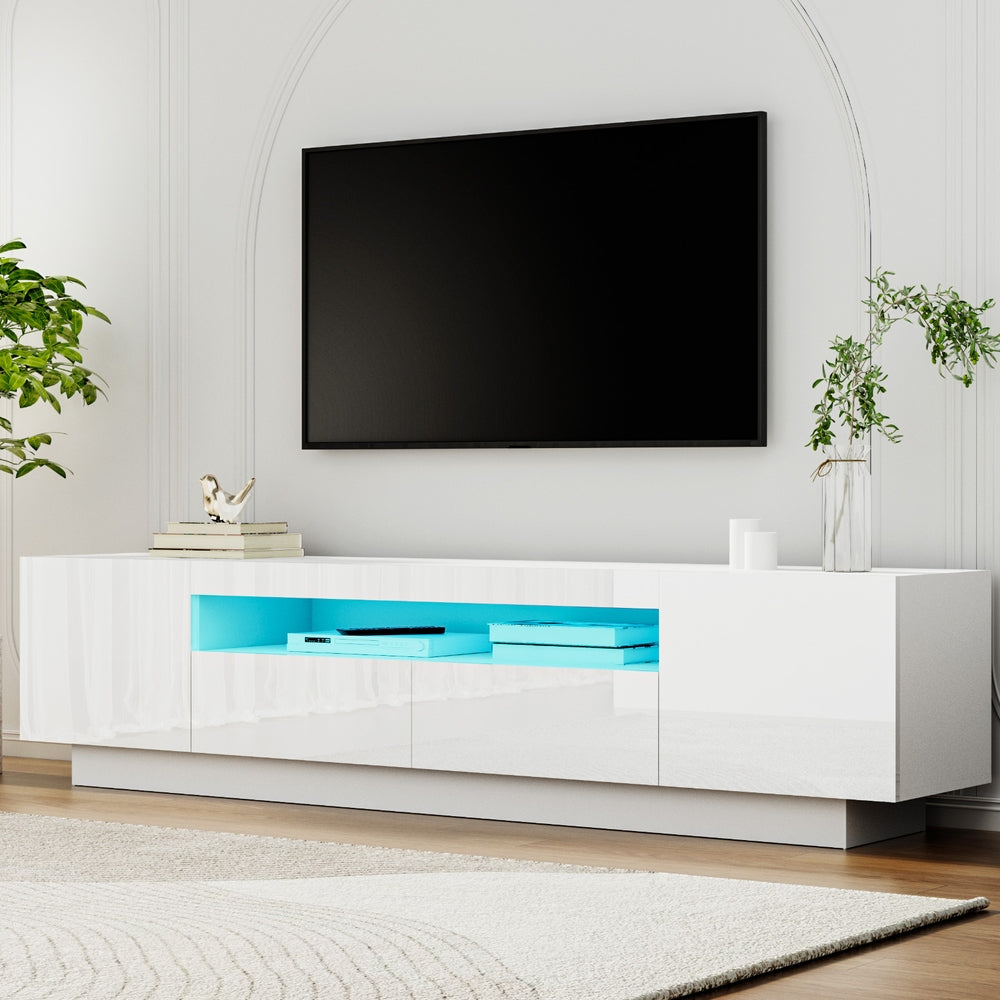 TV Unit Entertainment Unit Storage Drawer RGB LED 180cm White