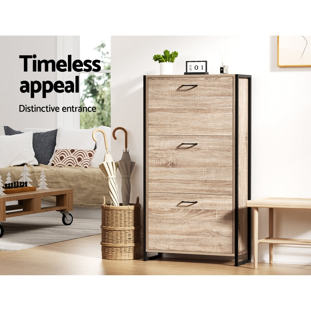 Shoe Rack Cabinet Adjustable Shelves 24 Pairs Tim