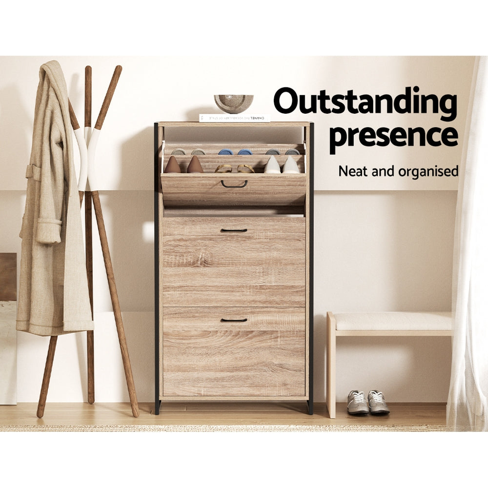 Shoe Rack Cabinet Adjustable Shelves 24 Pairs Tim